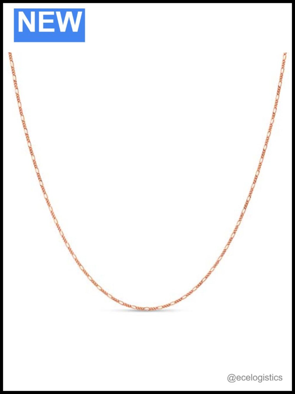 Sterling Silver Figaro Chain Necklace Diamond Cut 1.5mm